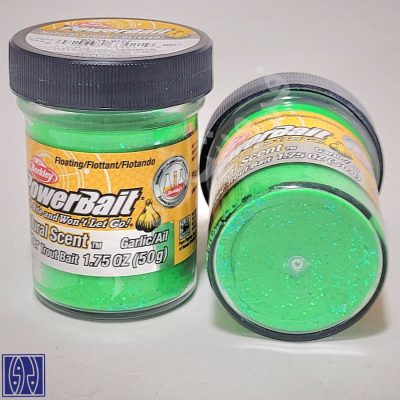 طعمه ماهیگیری خمیر برکلی Berkley Power bait آمریکایی سیر پررنگ ماهیگیری لار